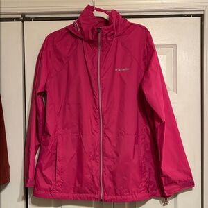 Columbia Women's Bright Pink All-weather Rain Jacket with Hood